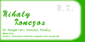 mihaly konczos business card