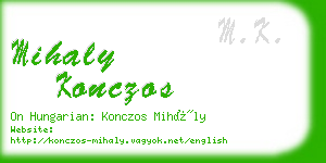 mihaly konczos business card